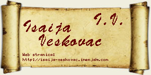 Isaija Veškovac vizit kartica
